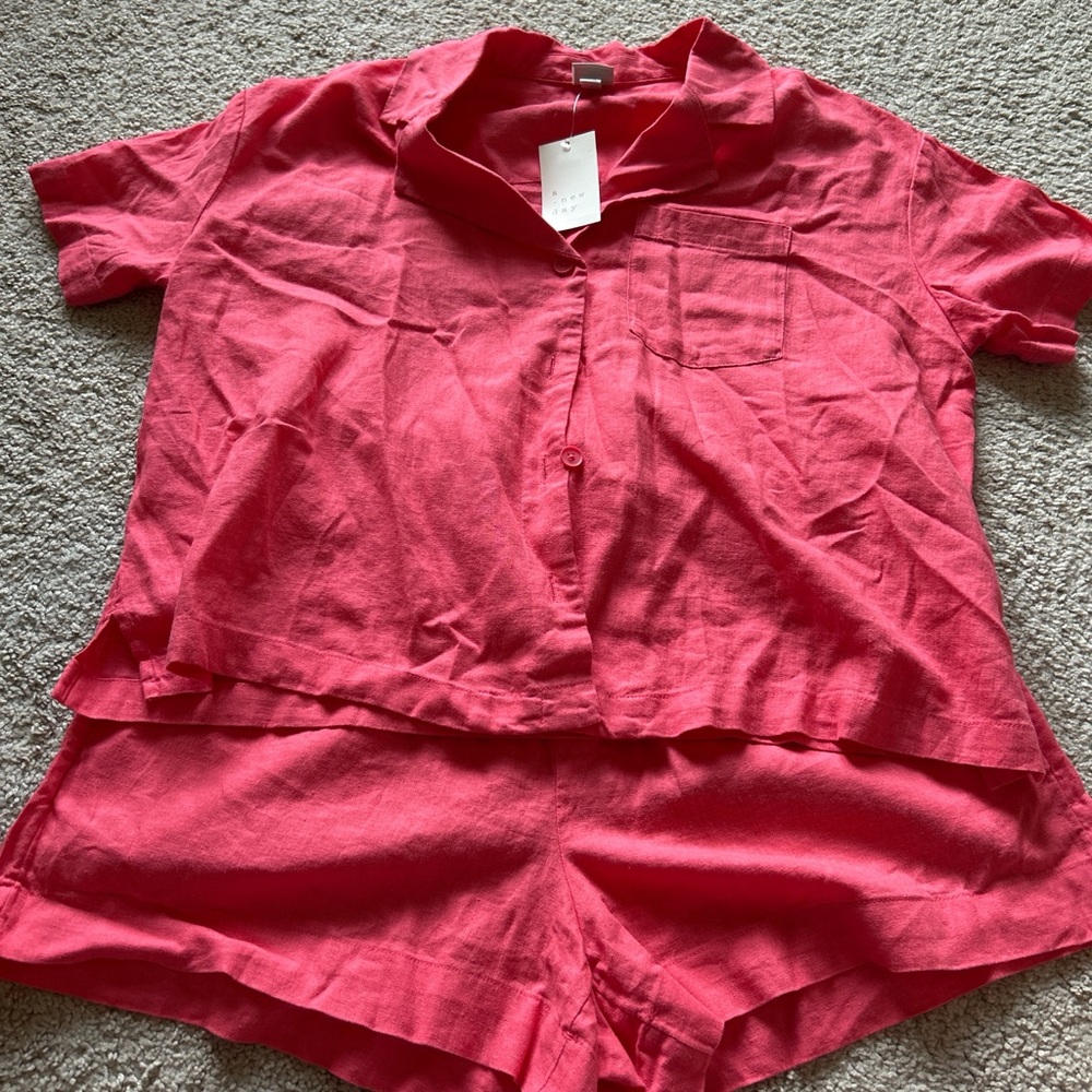 a new day Women's Pink Short Sleeve Set